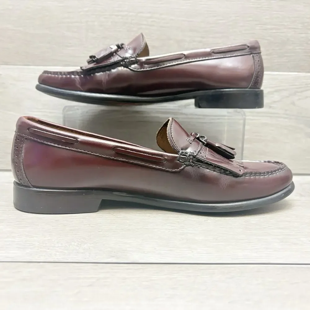 G.H. Bass Weejuns Loafers Layton Tassel Kiltie Burgundy Wine Loafers Size 9.5D